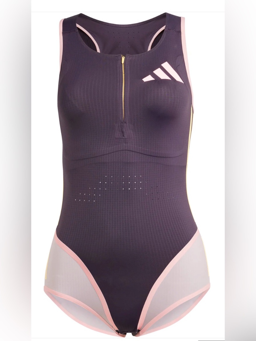 Adizero Promo Sleeveless Womens Running Leotard - Purple, XS